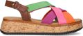 Gabor Dames Sandalen met hak 743 Multi Leer Plateauzool - Multicolor