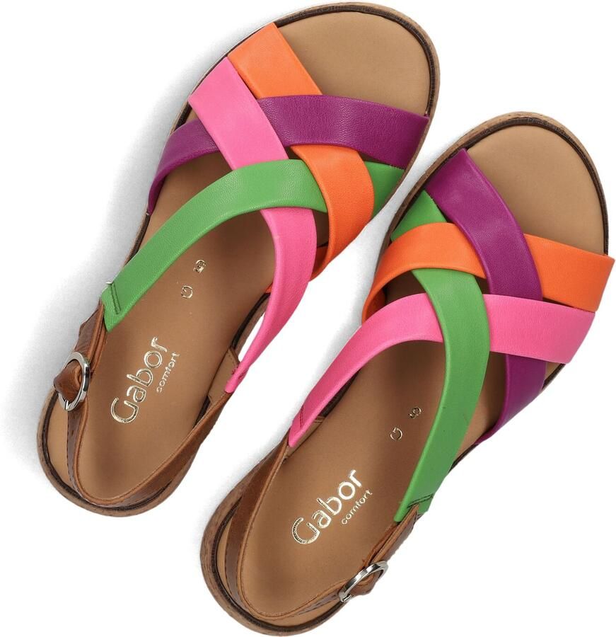 Gabor Sleehaksandaaltjes Florence plateau zomerschoen in kleurrijk design wijdte g (=wijd)