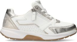 Gabor Rollingsoft Sneaker Veter en Rits Wit Goud Leer