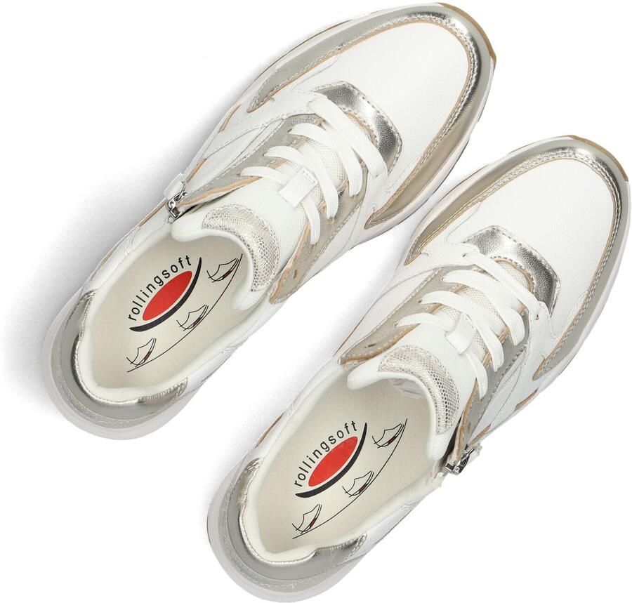 Gabor Rollingsoft Sneaker Veter en Rits Wit Goud Leer - Foto 5