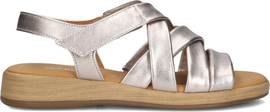 Gabor 736.1 Sandalen Met Sleehak Dames Zilverkleurig - Foto 3