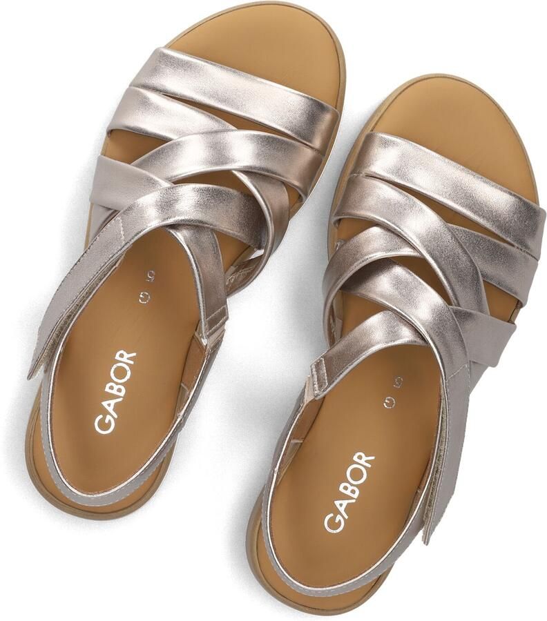 Gabor 736.1 Sandalen Met Sleehak Dames Zilverkleurig - Foto 2