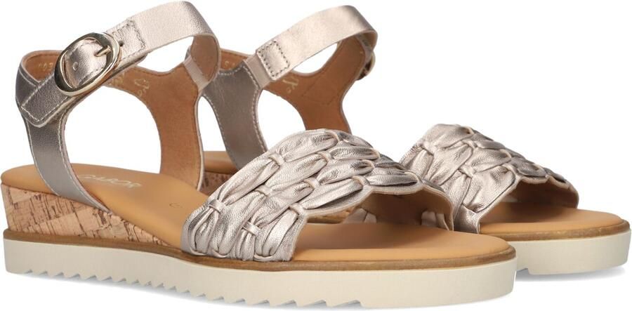 Gabor 758 Sandalen Met Sleehak Dames Zilverkleurig