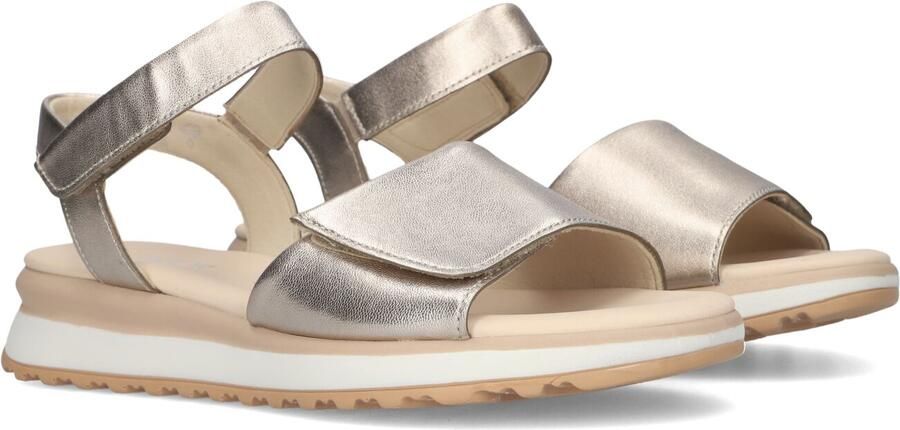 Gabor Dames Sandalen met hak 840.1 Zilverkleurig Leer Plateauzool