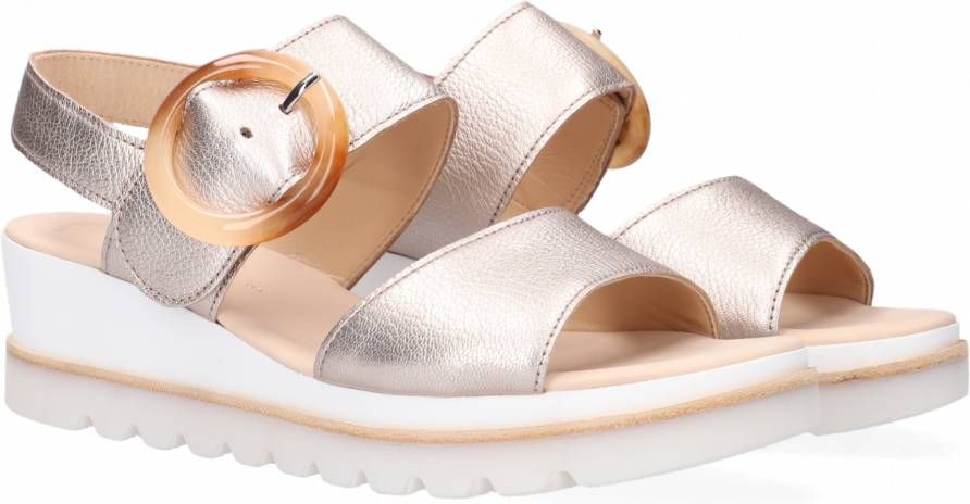 Gabor 645.1 Sandalen Met Sleehak Dames Goud - Schoenen.nl