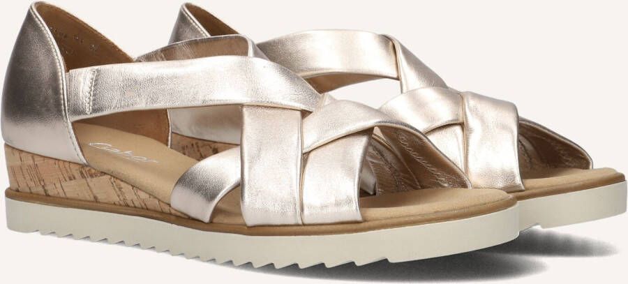Gabor Gouden Leren Sandalen Stijlvol Ontwerp Yellow Dames