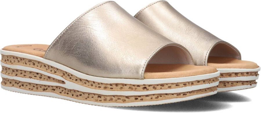 GABOR Slippers Dames 559 Maat: 39 Materiaal: Leer Kleur: Goud