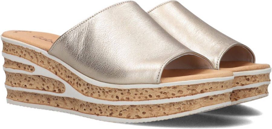 GABOR Slippers Dames 650.1 Maat: 43 Materiaal: Leer Kleur: Goud