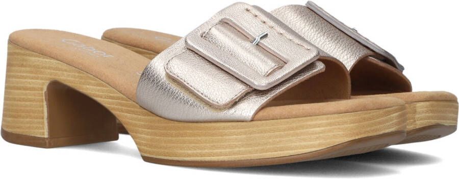 GABOR Slippers Dames 722 1 Maat: 39 Materiaal: Leer Kleur: Goud