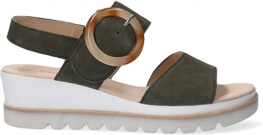 Gabor 645.1 Sandalen Met Sleehak Dames Groen - Schoenen.nl