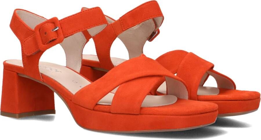 Gabor Oranje Suède Kruisband Sandalen Orange Dames