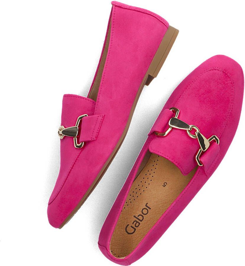 Gabor Roze Loafers met Gouden Horsebit Detail Pink Dames