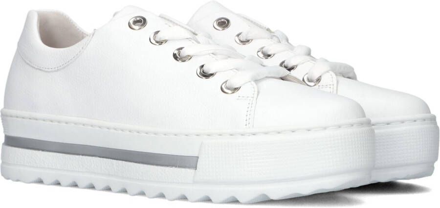 GABOR Lage Sneakers Dames 496 Maat: 44 Materiaal: Leer Kleur: Wit