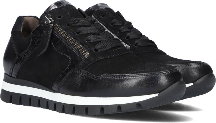 Gabor 438 Lage sneakers Leren Sneaker Dames Zwart