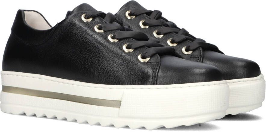 Gabor 496 Lage sneakers Leren Sneaker Dames Zwart