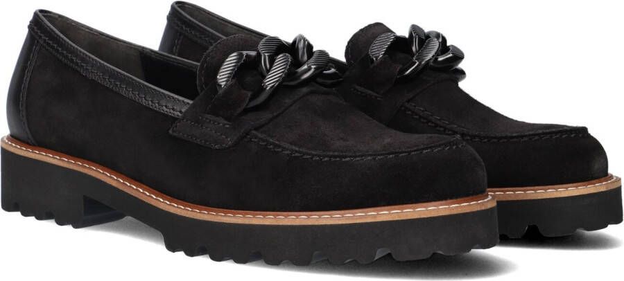 Gabor Zwarte Loafers met Kettingdetail Black Dames