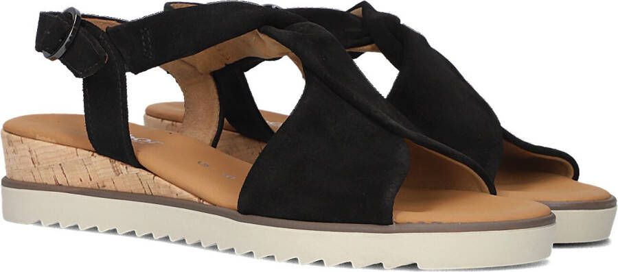 GABOR Sandalen met Hak Dames 751.1 Maat: 39 Materiaal: Suède Kleur: Zwart - Foto 2