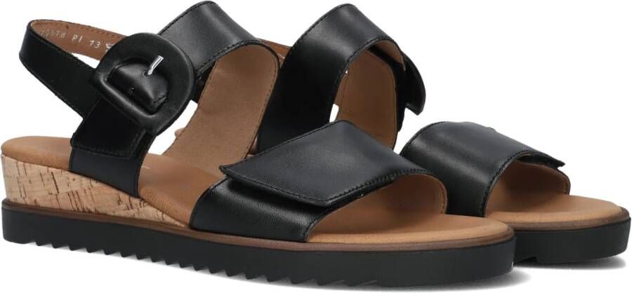 Gabor 752 Sandalen Met Sleehak Dames Zwart