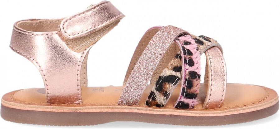 Gioseppo leren sandalen met glitters roségoud