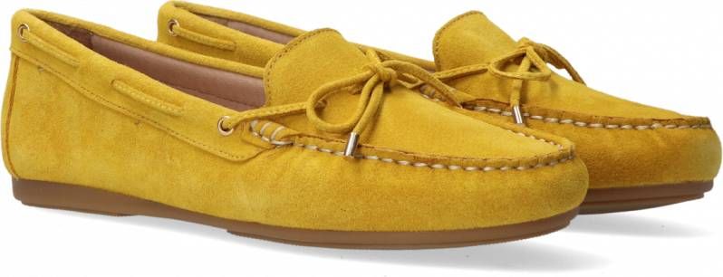 Schoenen damesschoenen Instappers Mocassins Handgemaakte leren mocassin schoen loafer geel 