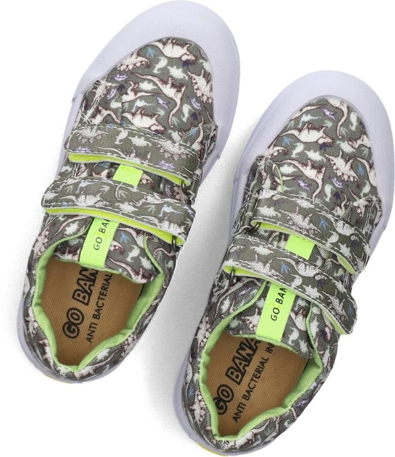 Go Banana's Go Banana S Sneaker Klittenband Green Dino Sneakers Kinderen Jongens Dark Green Canvas - Foto 4