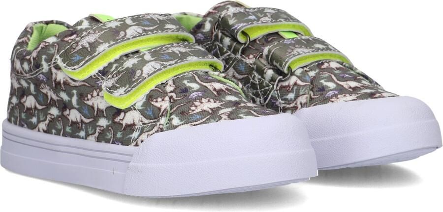 Go Banana's Go Banana S Sneaker Klittenband Green Dino Sneakers Kinderen Jongens Dark Green Canvas