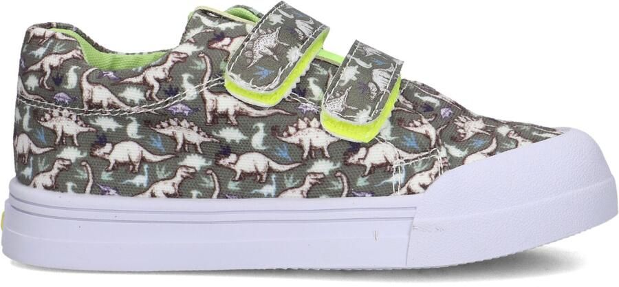 Go Banana's Go Banana S Sneaker Klittenband Green Dino Sneakers Kinderen Jongens Dark Green Canvas