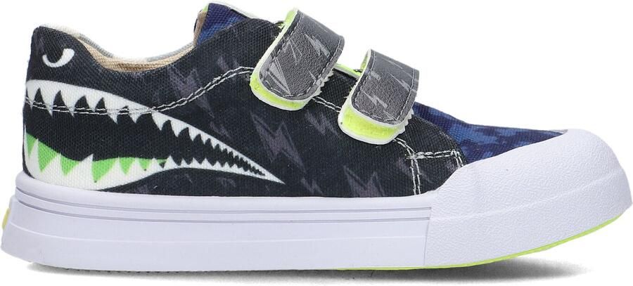Go Banana's Sneaker Klittenband Shark Sneakers Kinderen Jongens Green Blue Canvas