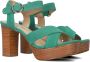 Goosecraft Groene Suède Kruisband Sandalen Green Dames - Thumbnail 1