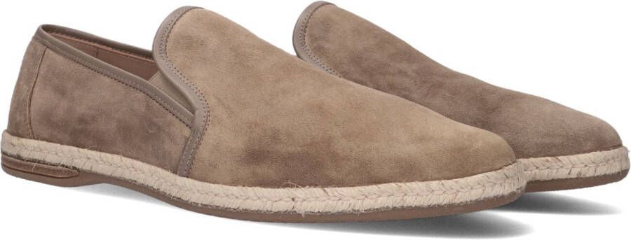 Greve Beige Suède Loafers Riviera Stijl Beige Heren