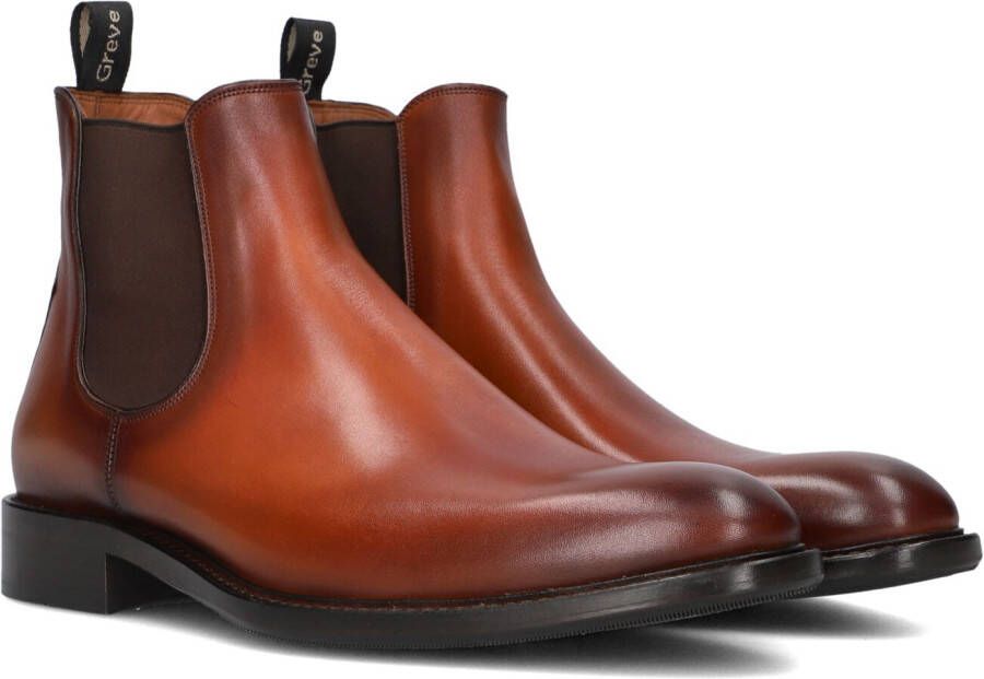 GREVE Enkelboots Heren Piava 4757 Maat: 43 Materiaal: Leer Kleur: Cognac