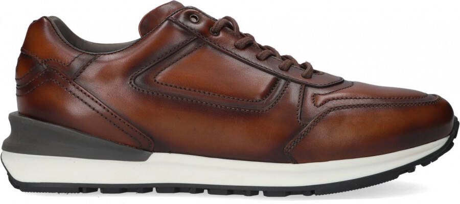 Greve Podium 7258 Lage sneakers Leren Sneaker Heren Cognac