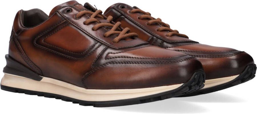 Greve Podium 7258 Lage sneakers Leren Sneaker Heren Cognac