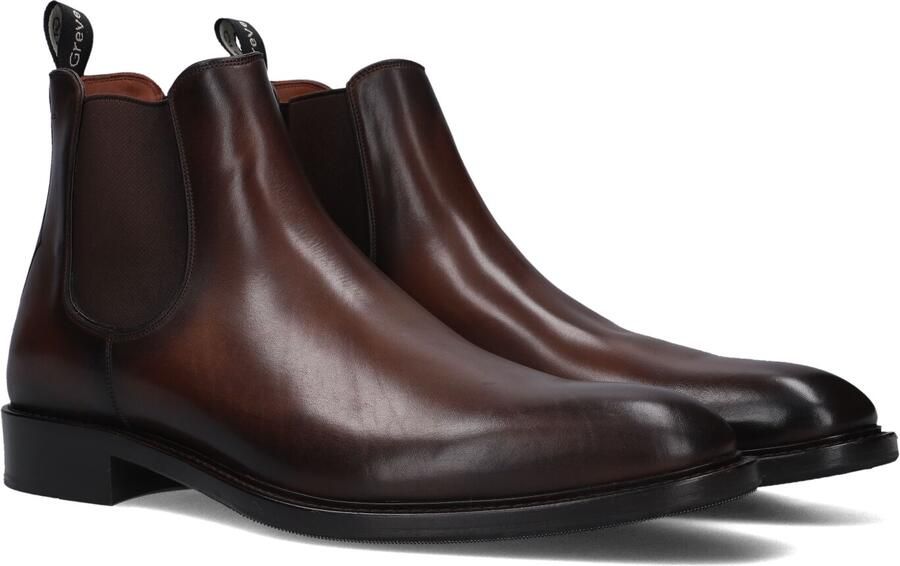 GREVE Chelsea Boots Heren Piava 4757 Maat: 43 5 Materiaal: Leer Kleur: Bruin