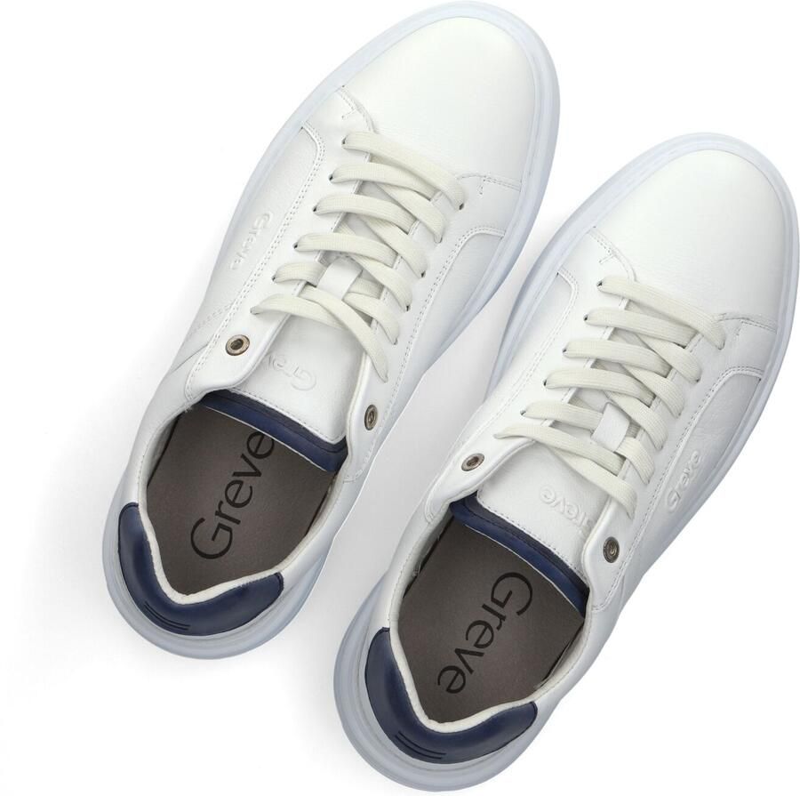 GREVE Lage Sneakers Heren Delft Leer Wit - Foto 3
