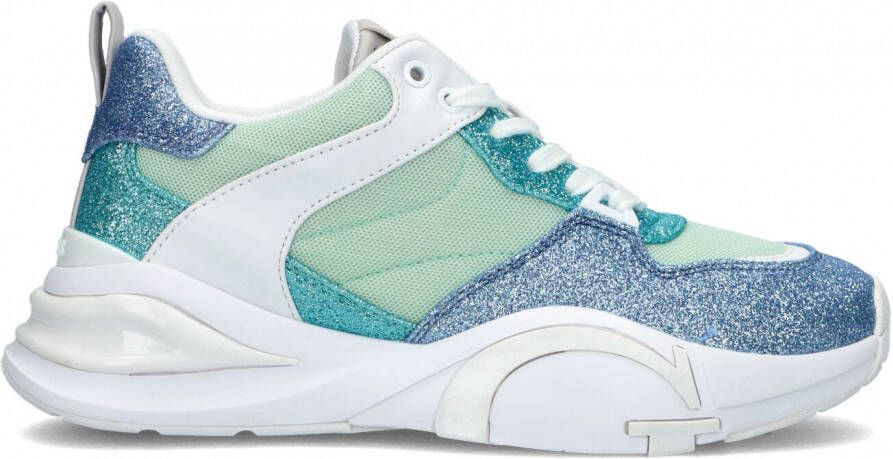 GUESS Bestie chunky sneakers met glitters blauw