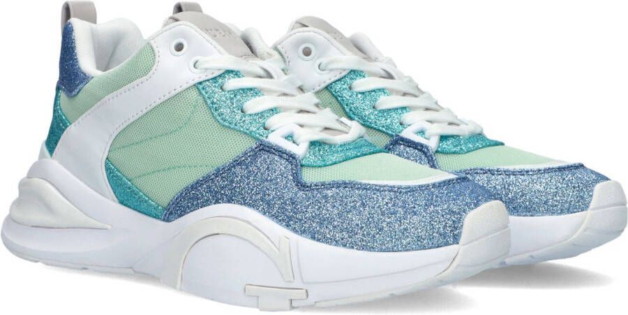 GUESS Bestie chunky sneakers met glitters blauw