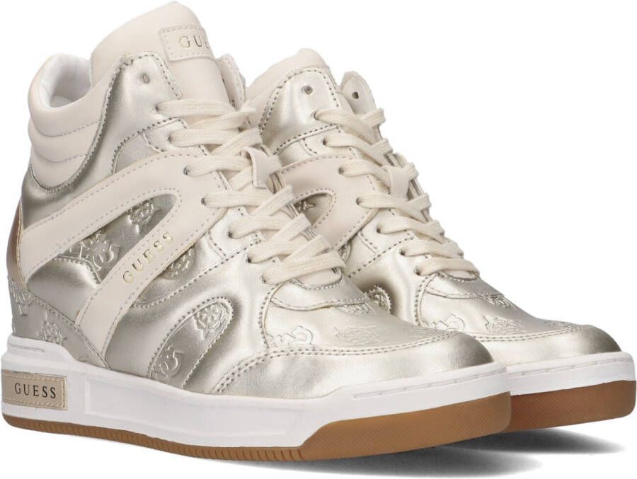 Guess Sleehak Sneaker in Platino Leatherlook Grijs Dames