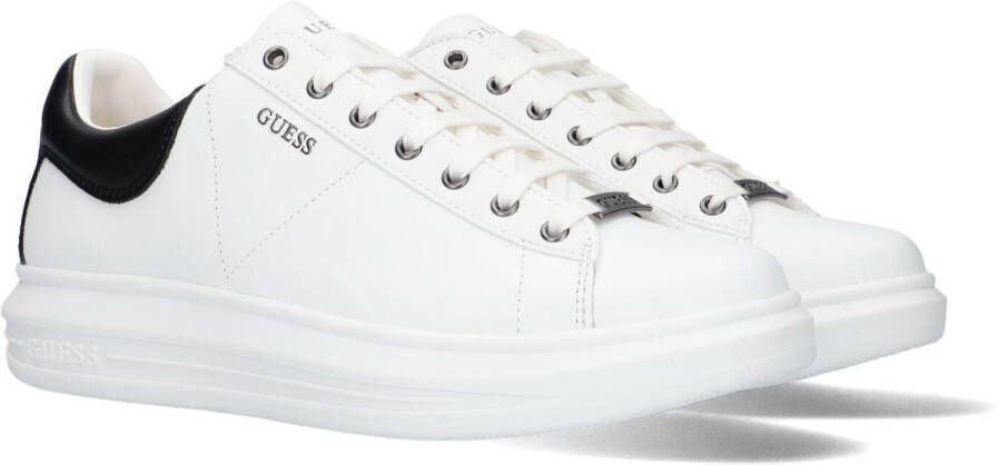 Guess Witte zwarte leren Vibo Carryover sneakers White Heren