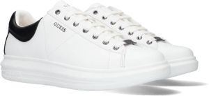 Guess Witte zwarte leren Vibo Carryover sneakers Wit Heren