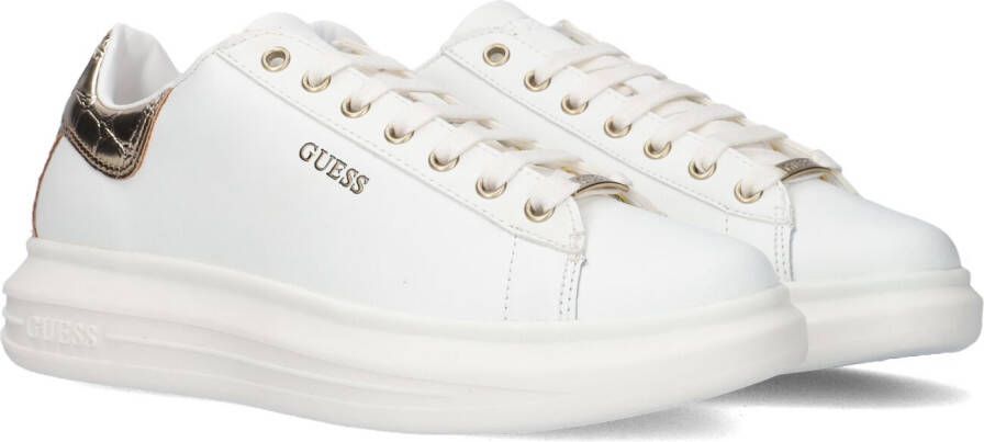 Guess Minimalistische Sneaker met Verhoogde Zool en Kokos Laminaat White Dames