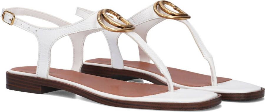 GUESS Miry leren sandalen G-logo wit