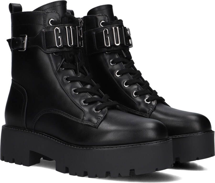Guess Zwarte Veters Polyurethaan Laarzen Black Dames
