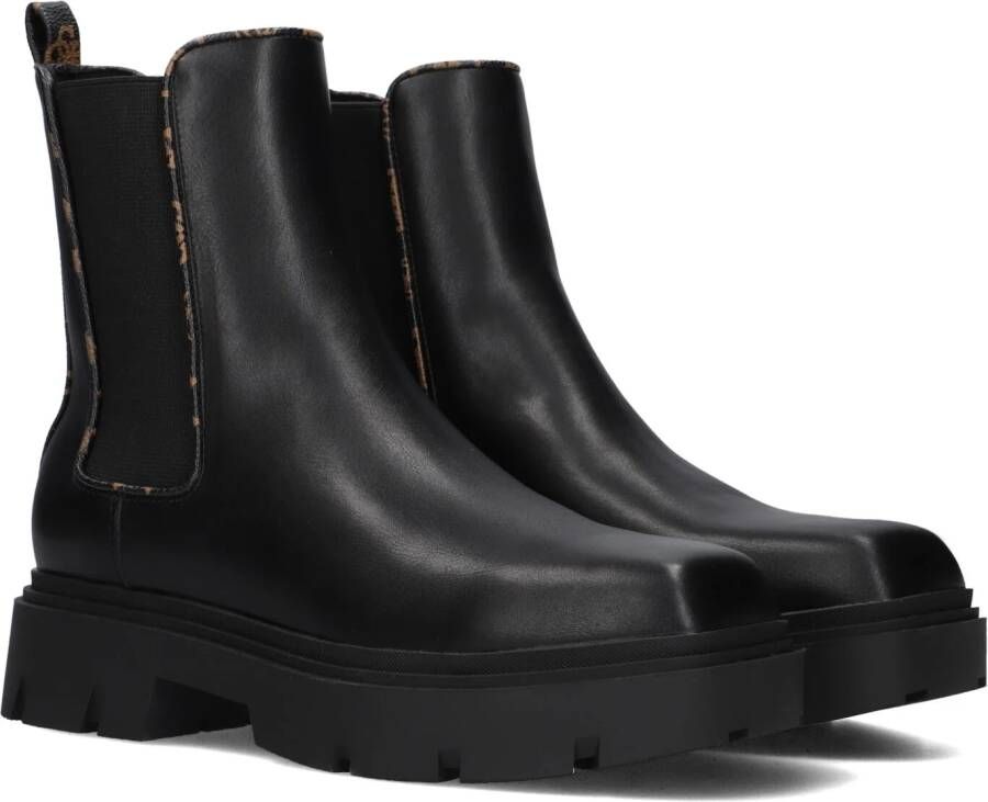 Guess Zwarte Laarzen met Leren en Stoffen Voering Black Dames