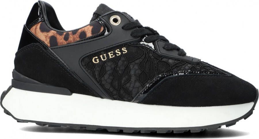 Guess Lage Sneaker Luchia Zwart Panther Print Black Dames