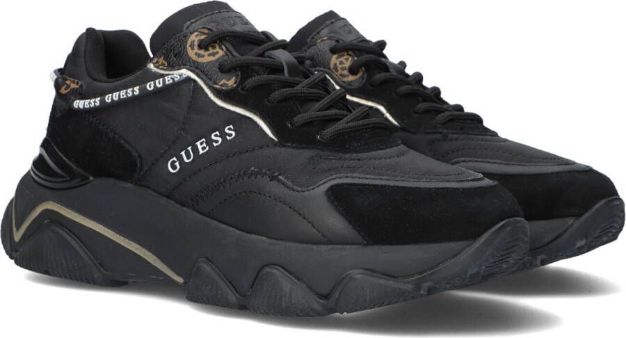 Guess Lichtgewicht zwarte sneaker van mesh en suède Black Dames