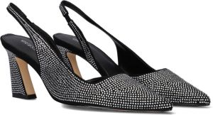 Guess Zwarte puntige neus Strass Décolleté met enkelbandje Zwart Dames