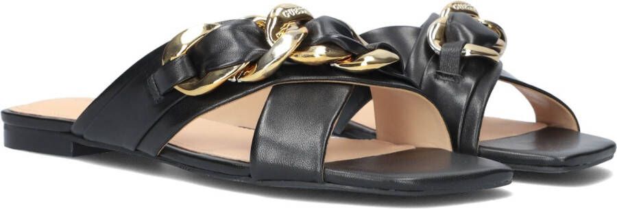 Guess Stijlvolle Leren Slipper met Vierkante Neus Black Dames