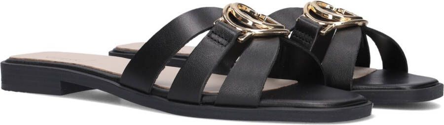 Guess Zwarte Leren Sandalen met Bandjes Symo Black Dames