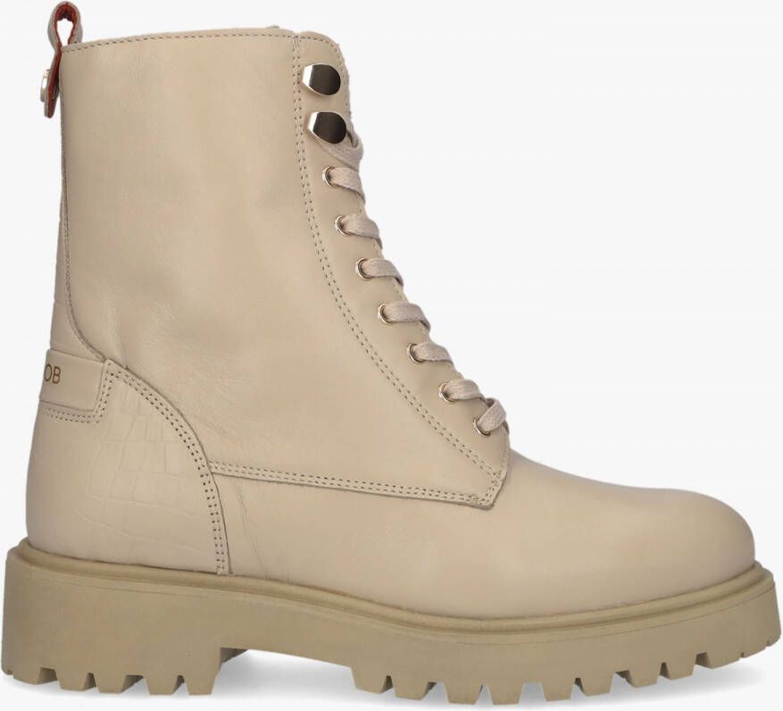 Haboob Thar Veterboots Laarzen Met Veters Dames Beige - Schoenen.nl